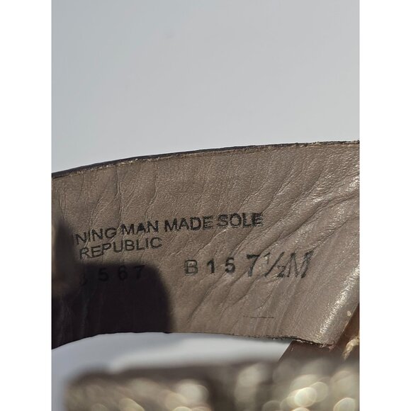 Tory Burch Women's Metallic Gunmetal Leather Moore T-Strap Sandals Sz 7.5 2644 - Picture 8 of 16